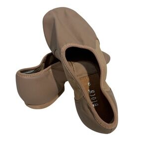 Bloch Ladies Neo-Flex Slip On Leather Jazz Shoes Dance Performance Tan Size 8
